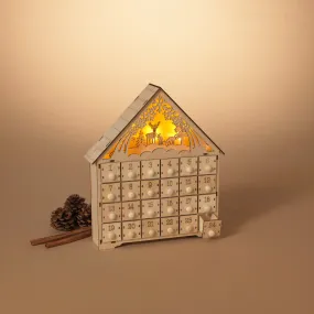 11.8 in. Laser Cut Wood Winter Scene Advent Calendar