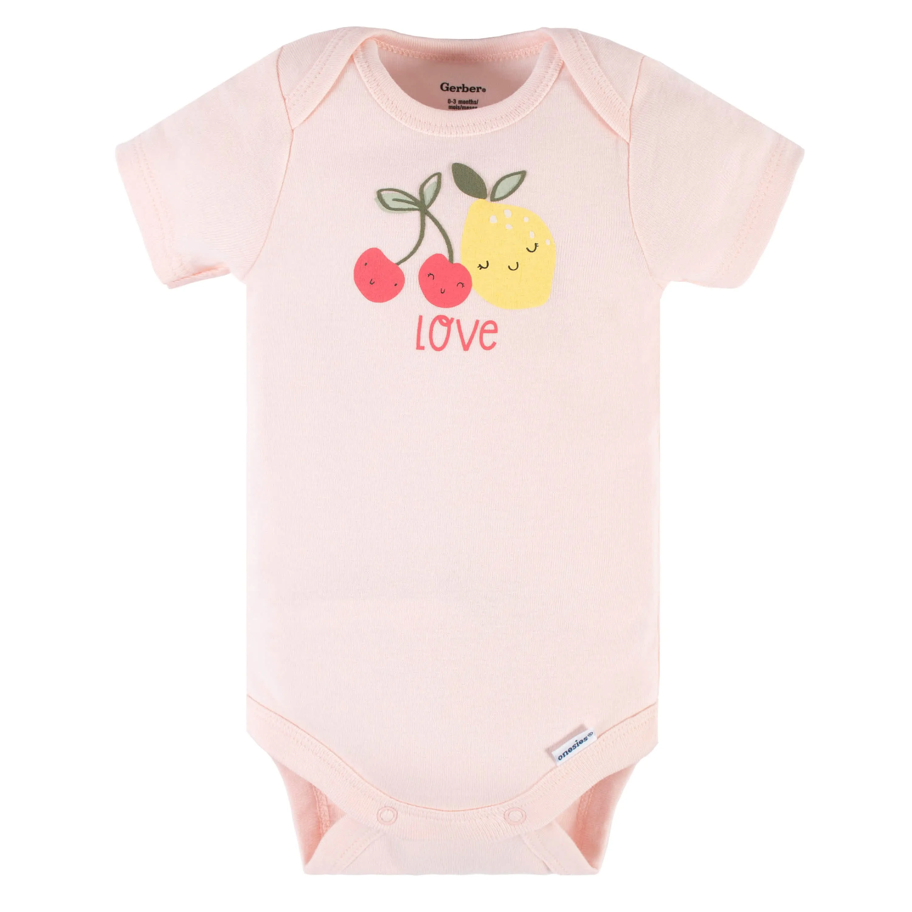 3-Piece Baby Girls Cherry Kisses Short Sleeve Onesies® Bodysuits & Pants Set