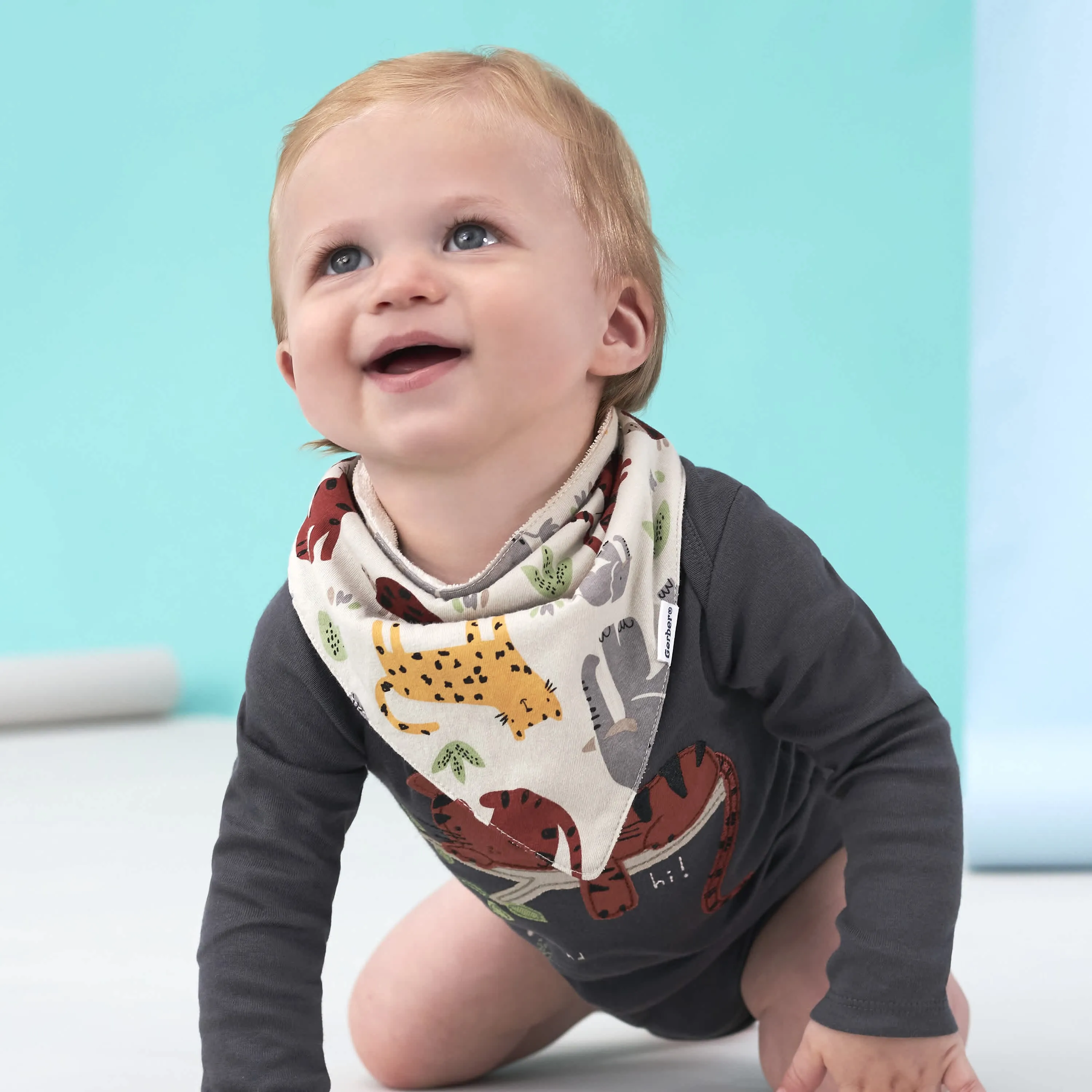 4-Pack Baby Boys Safari Bandana Bibs