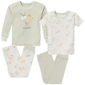 4-Piece Infant & Toddler Neutral Safari Tops and Pants Sets