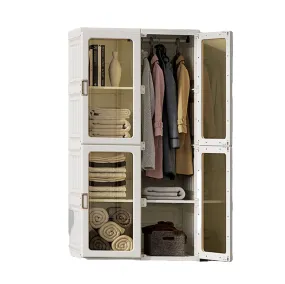 8 Grids Folding Storage Wardrobe, Magnetic Doors & Hanger, Kylin