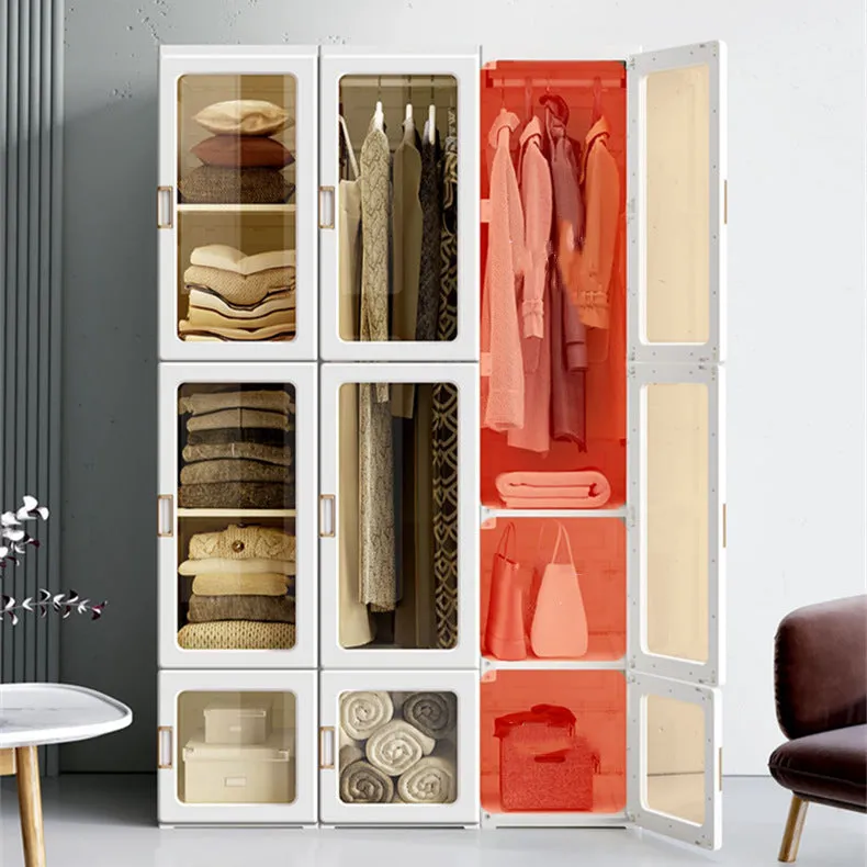 8 Grids Folding Storage Wardrobe, Magnetic Doors & Hanger, Kylin