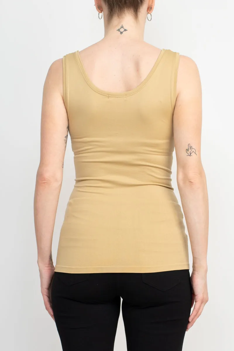 Alberto Makali Square Neck Sleeveless Solid Spandex Top