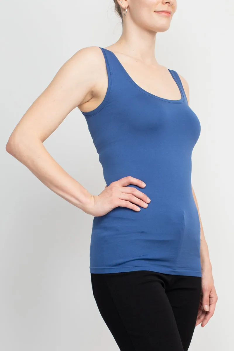 Alberto Makali Square Neck Sleeveless Solid Spandex Top
