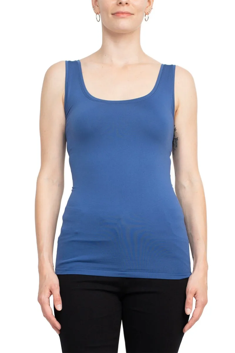 Alberto Makali Square Neck Sleeveless Solid Spandex Top