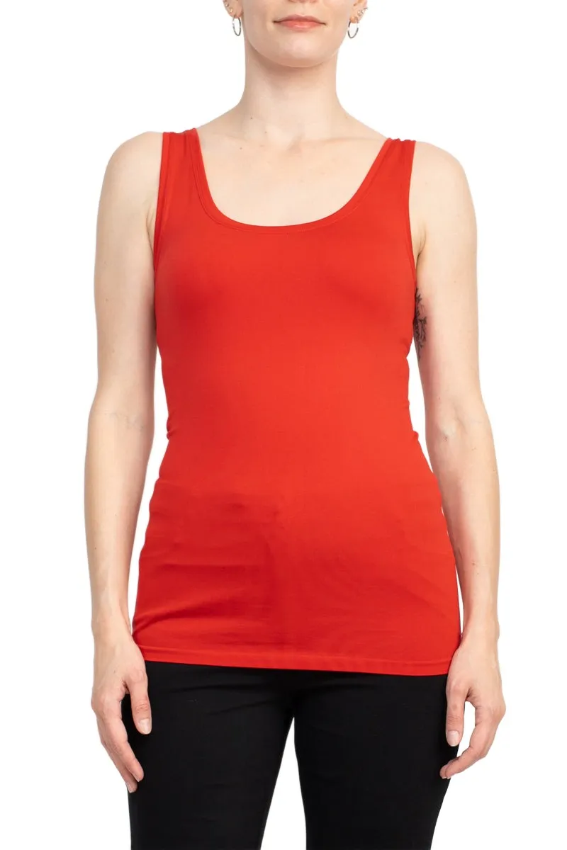 Alberto Makali Square Neck Sleeveless Solid Spandex Top