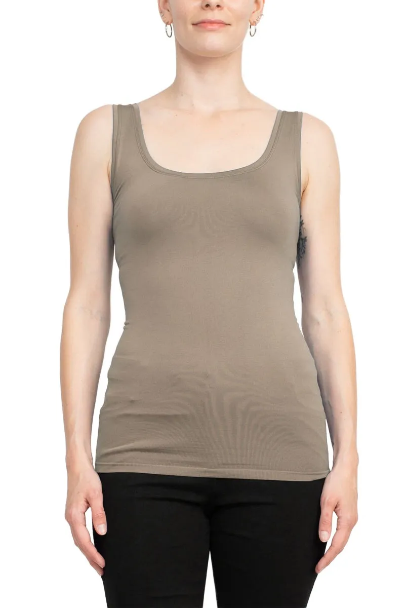Alberto Makali Square Neck Sleeveless Solid Spandex Top