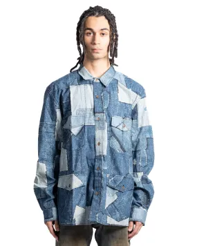 Alchemist Your Saviour Guayabera Shirt Blue Sashiko