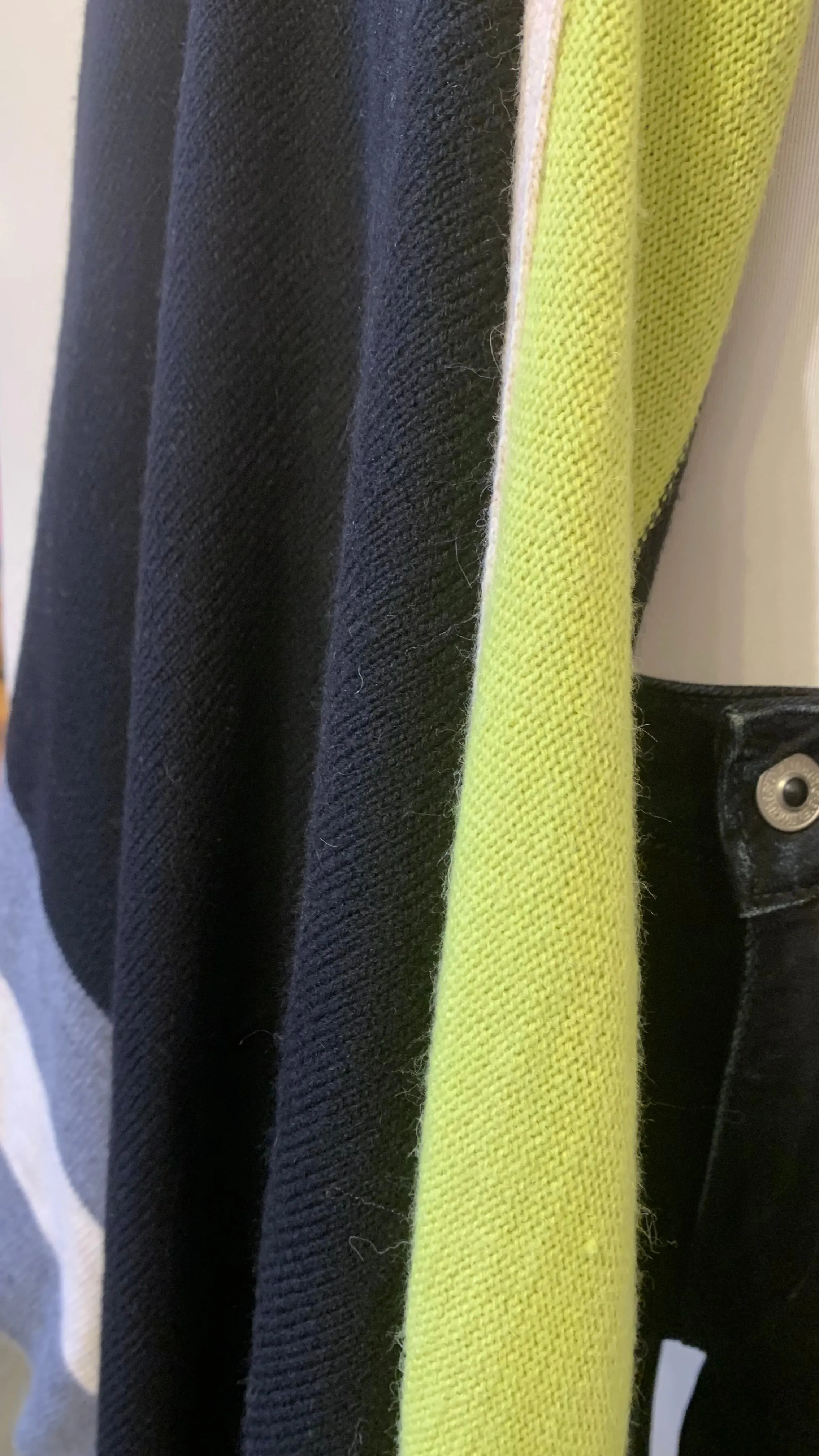 Aldo Martins Striped Vanilla Caraz Poncho