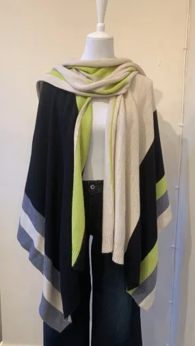 Aldo Martins Striped Vanilla Caraz Poncho