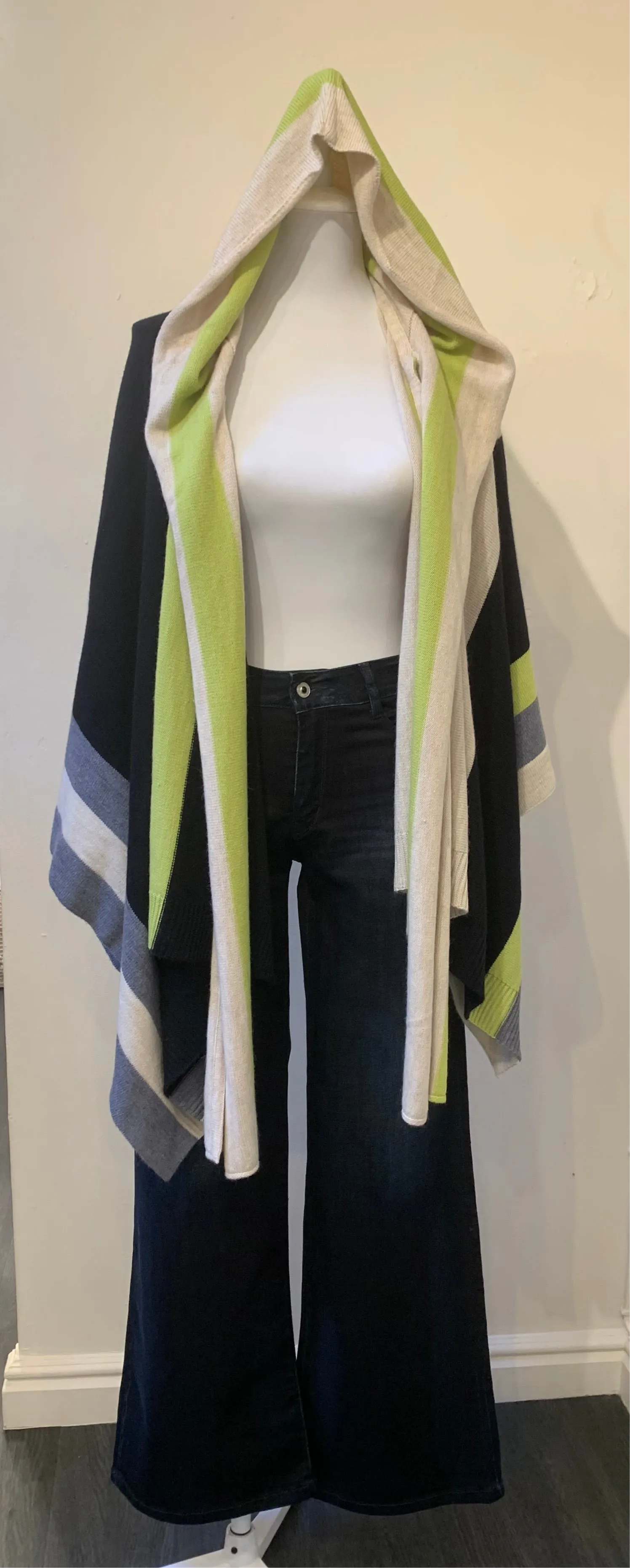 Aldo Martins Striped Vanilla Caraz Poncho