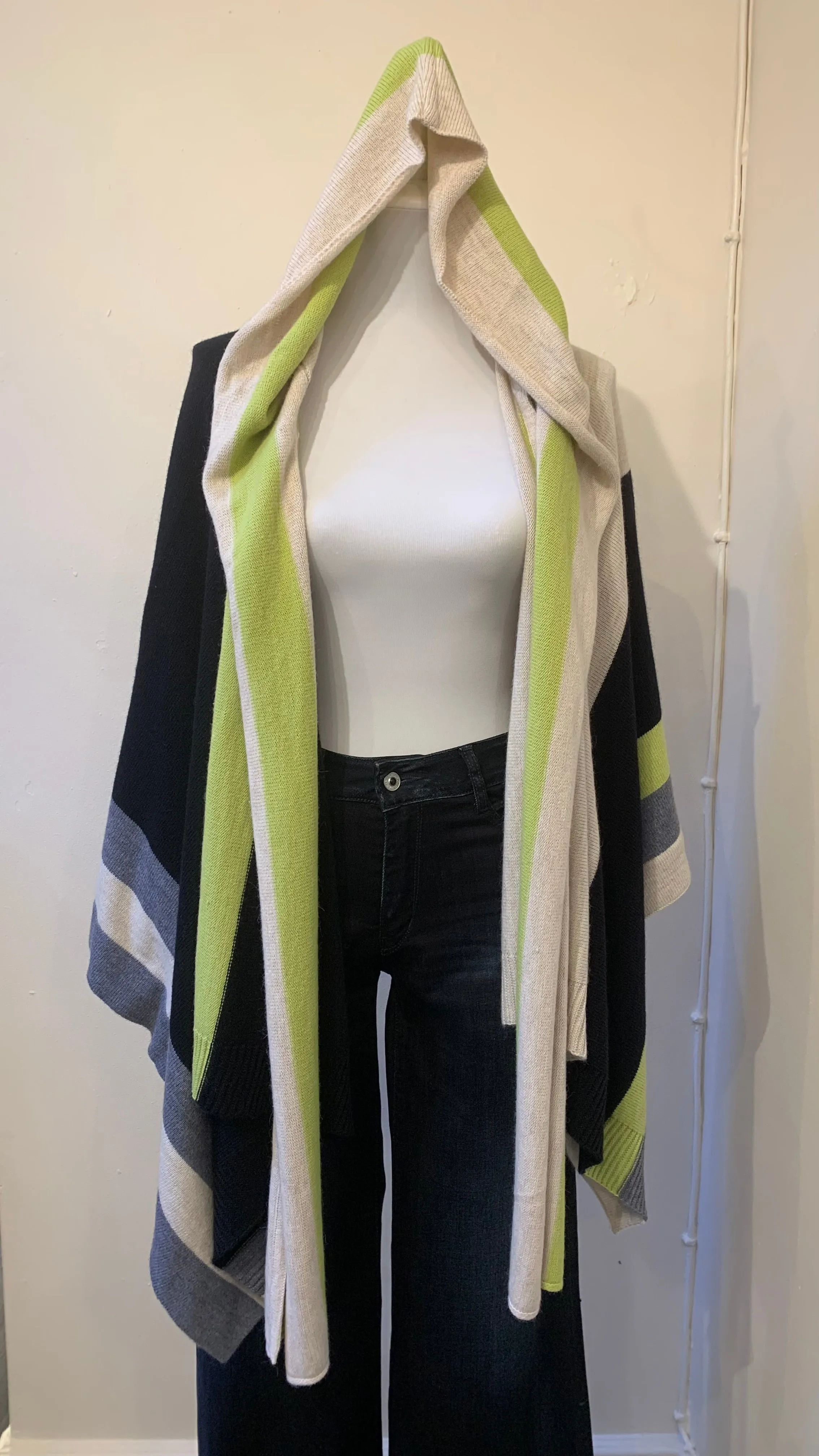 Aldo Martins Striped Vanilla Caraz Poncho