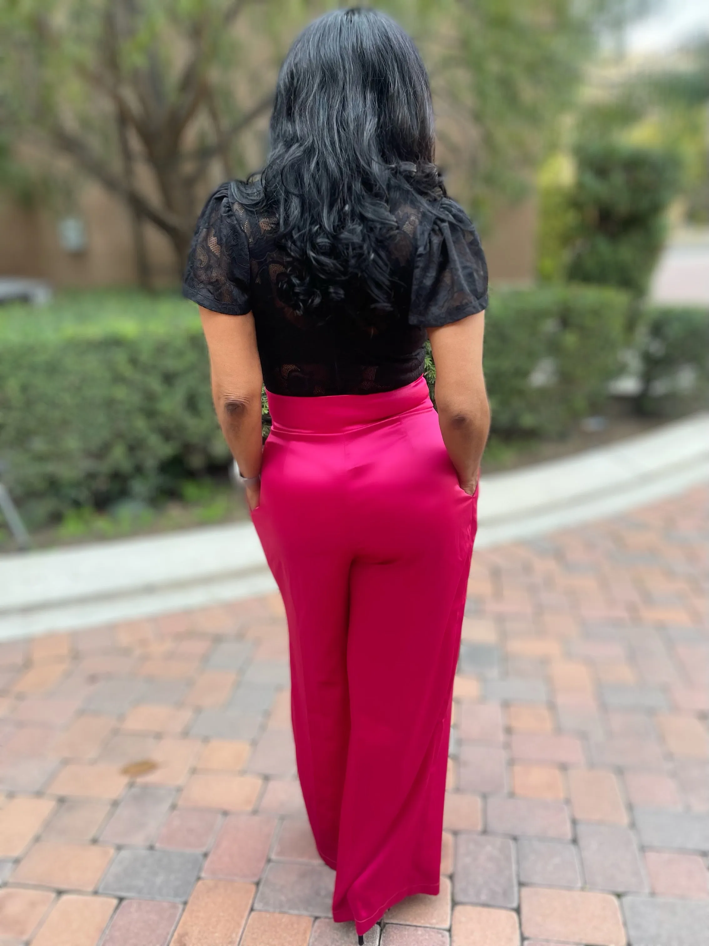 All Class Satin Wide Leg Pants