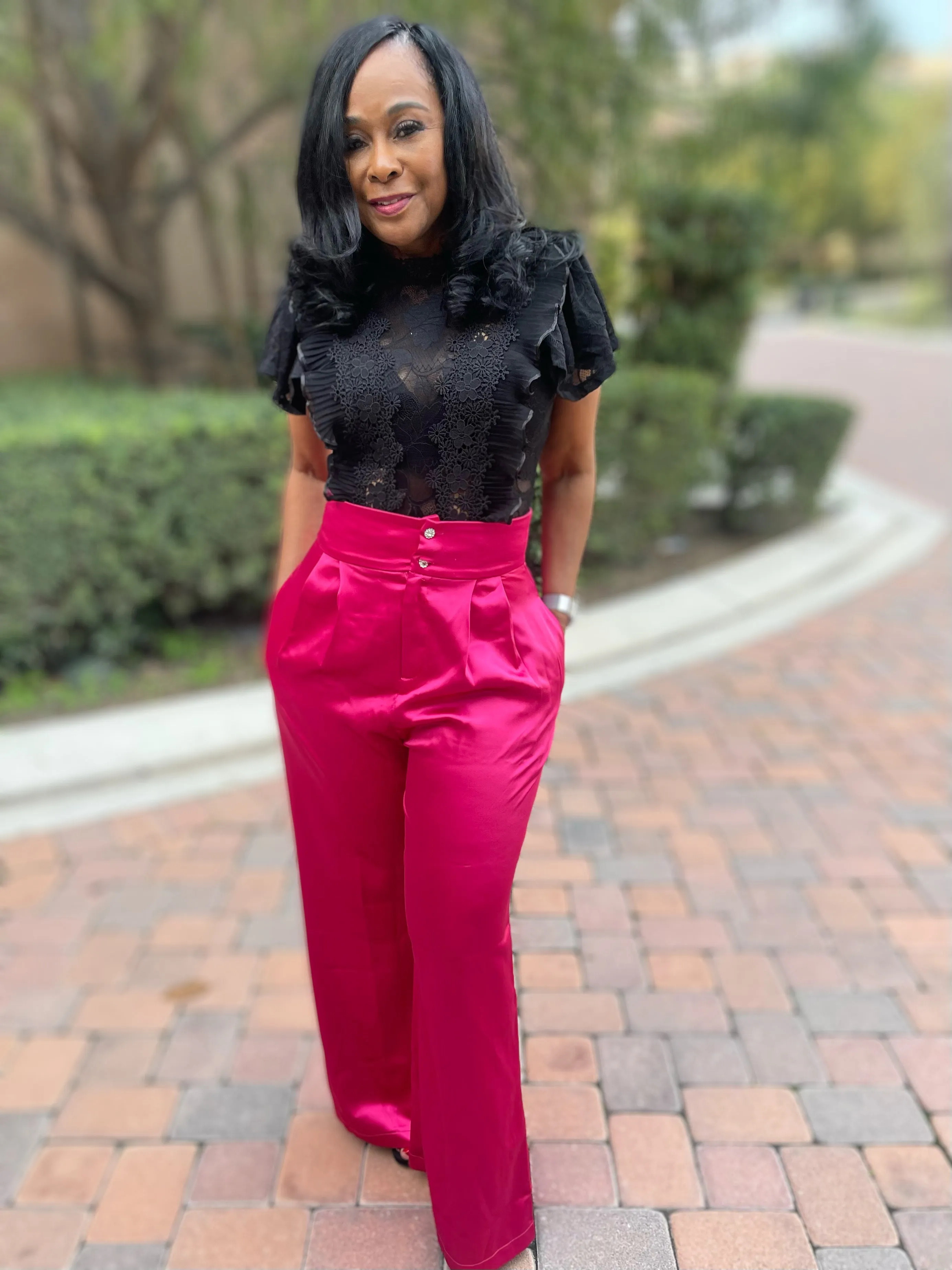 All Class Satin Wide Leg Pants