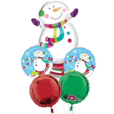 Anagram - Joyful Snowman Bouquet for the Holidays Mylar Balloons