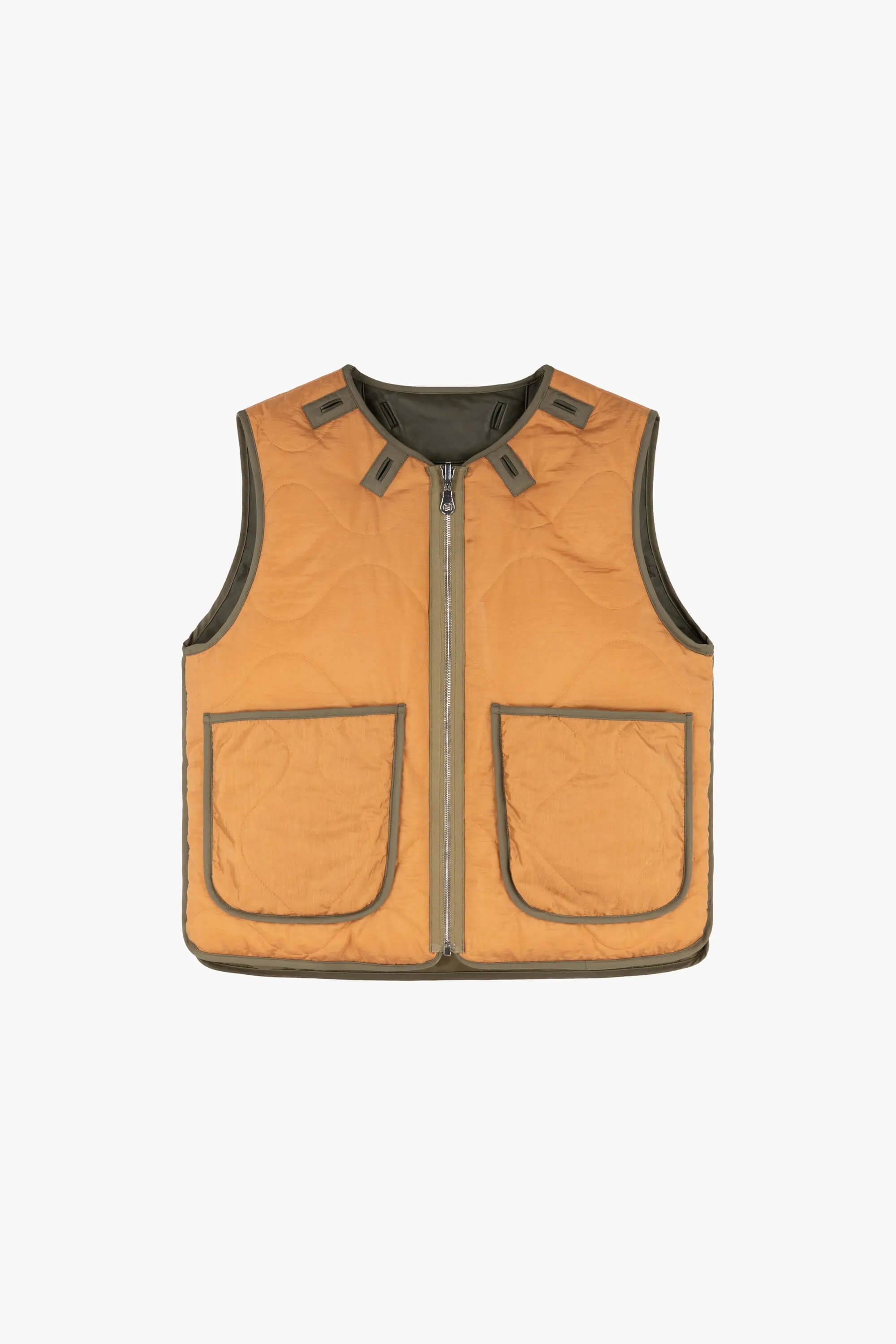Aviator Down Vest - Sand / Burnt Orange