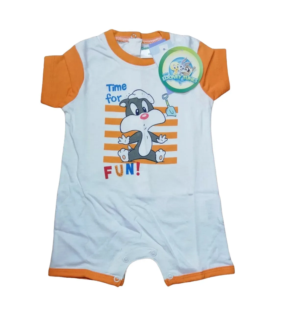 Baby Boy Girl Looney Tunes Funny Short Sleeve Cotton Bodysuit Romper