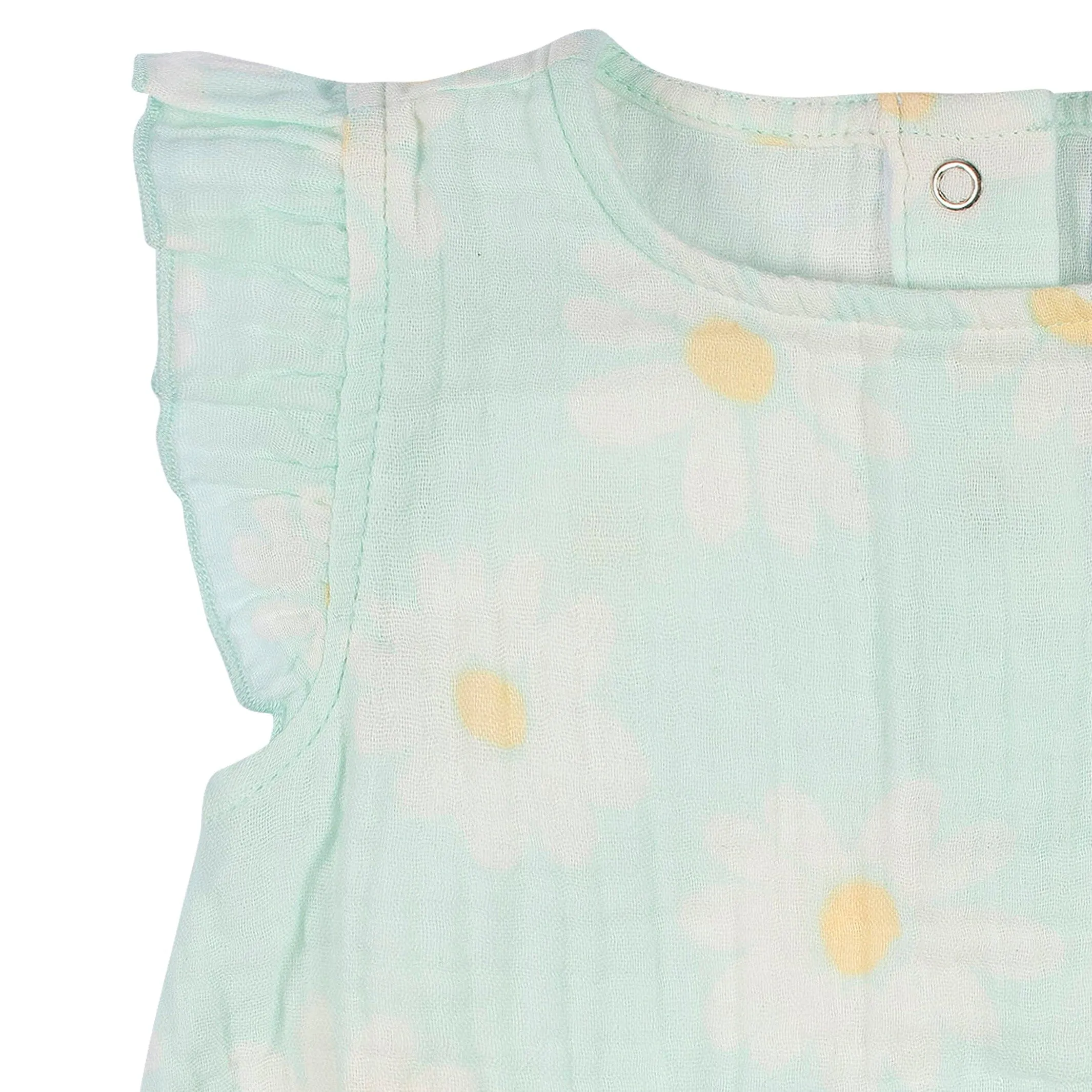 Baby Girls Daisies Gauze Bubble Romper