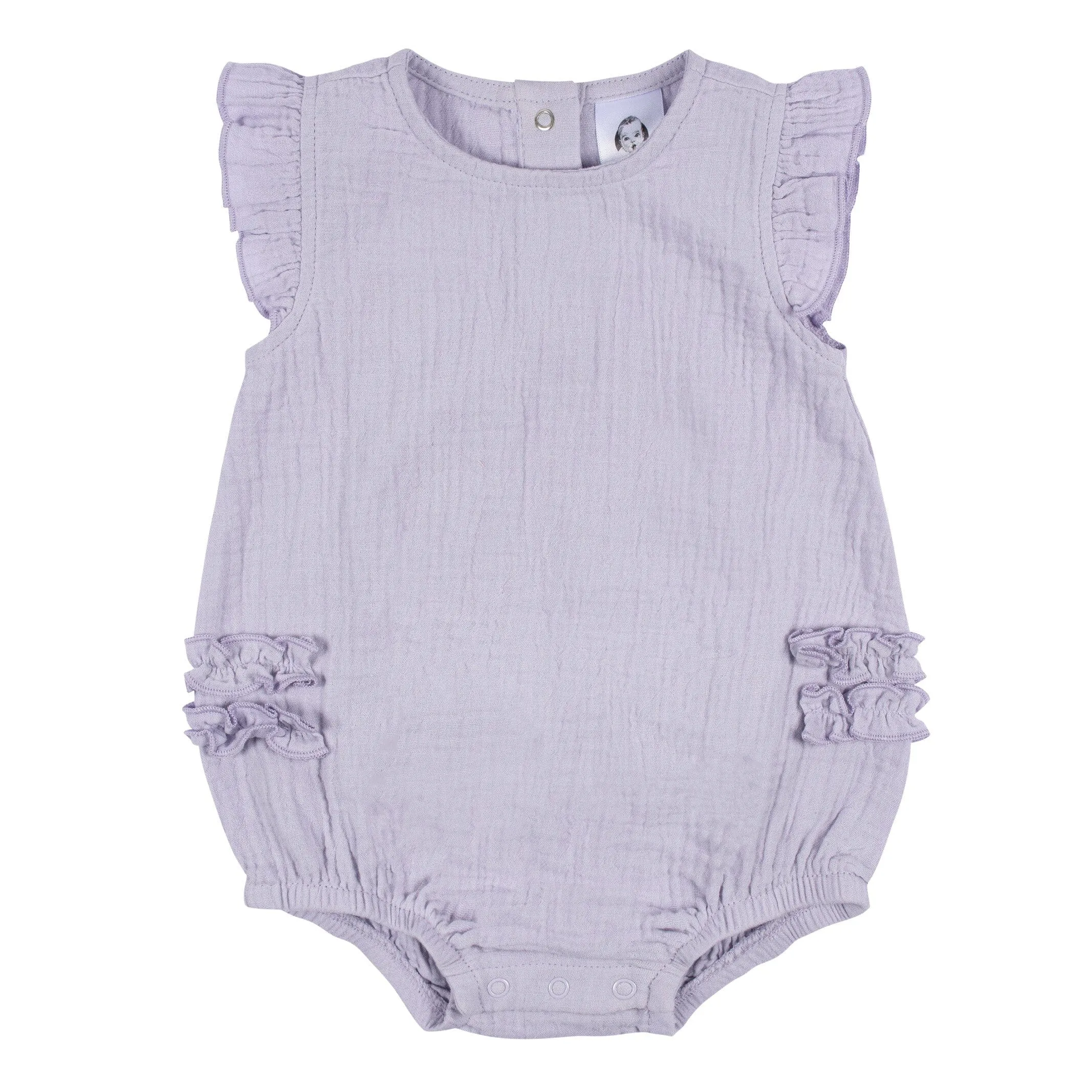 Baby Girls Purple Gauze Bubble Romper