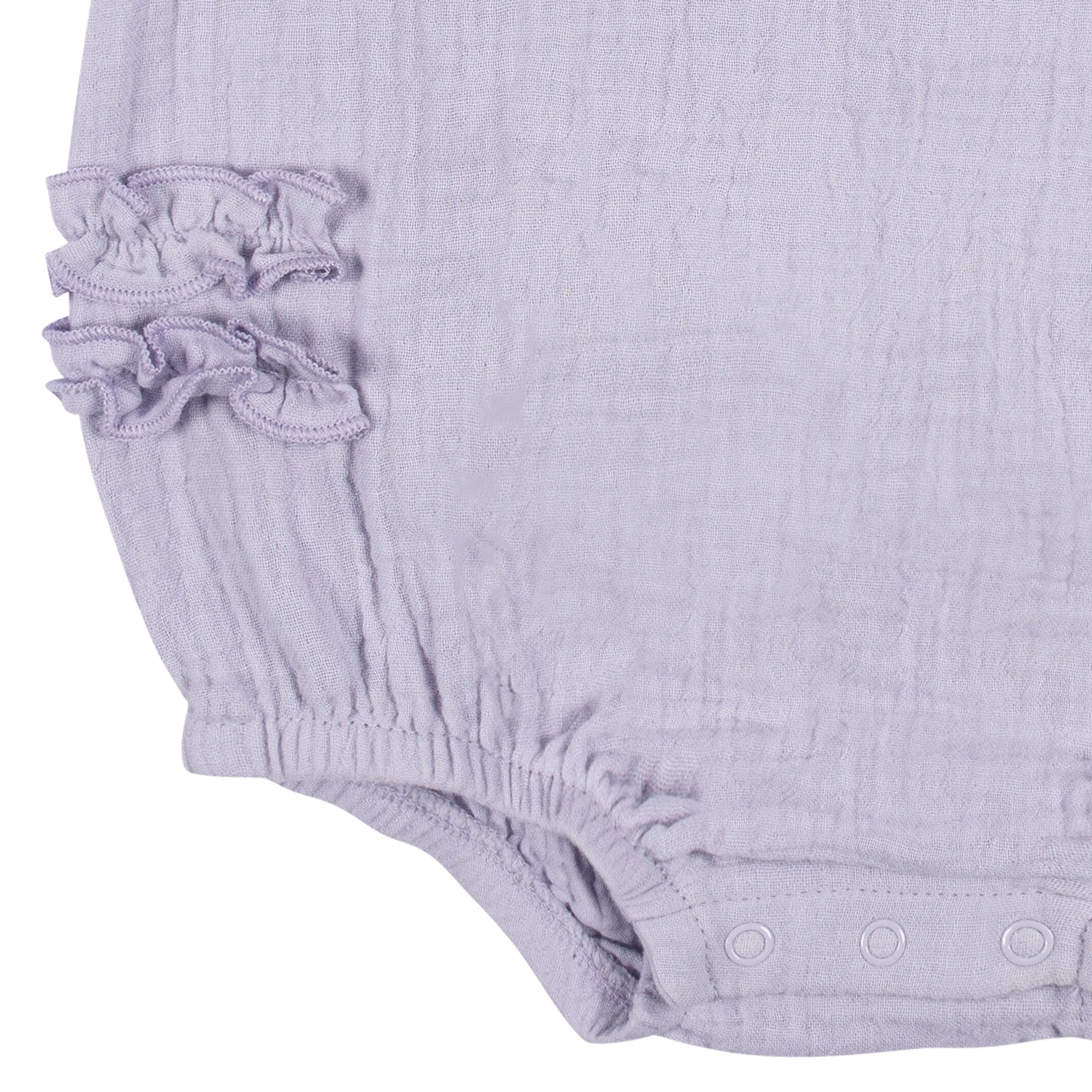 Baby Girls Purple Gauze Bubble Romper