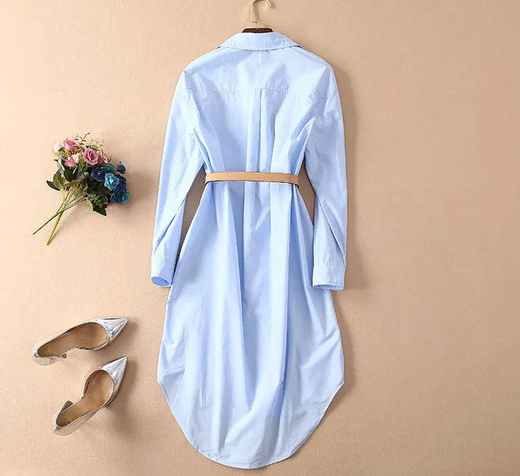 BBL DESIGN OVERSIZED MIDI SHIRT DRESS WITH BELT