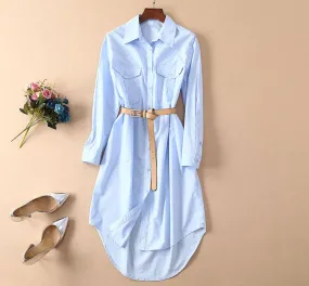 BBL DESIGN OVERSIZED MIDI SHIRT DRESS WITH BELT