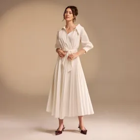 Beige Dropped Shoulder Maxi Shirt Dress