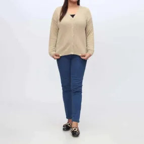 Beige Mid Length Cardigan  PW3902