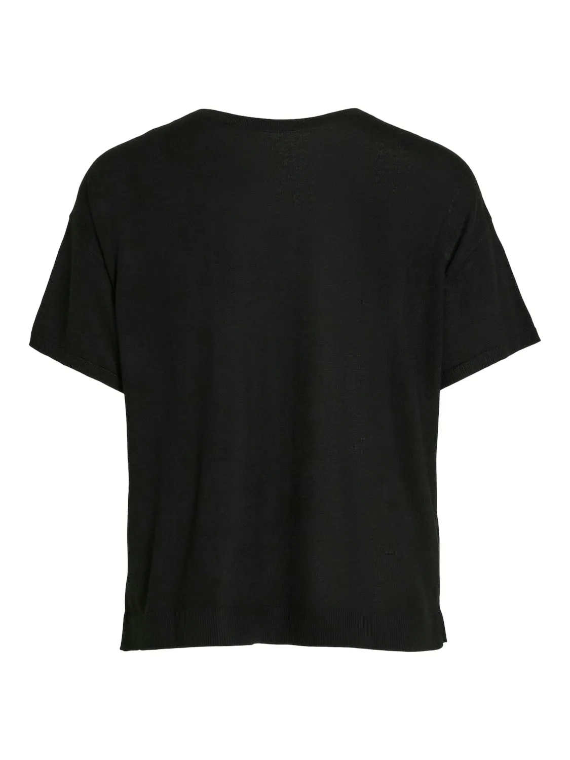 Beryl V-Neck Knit Top (Black)