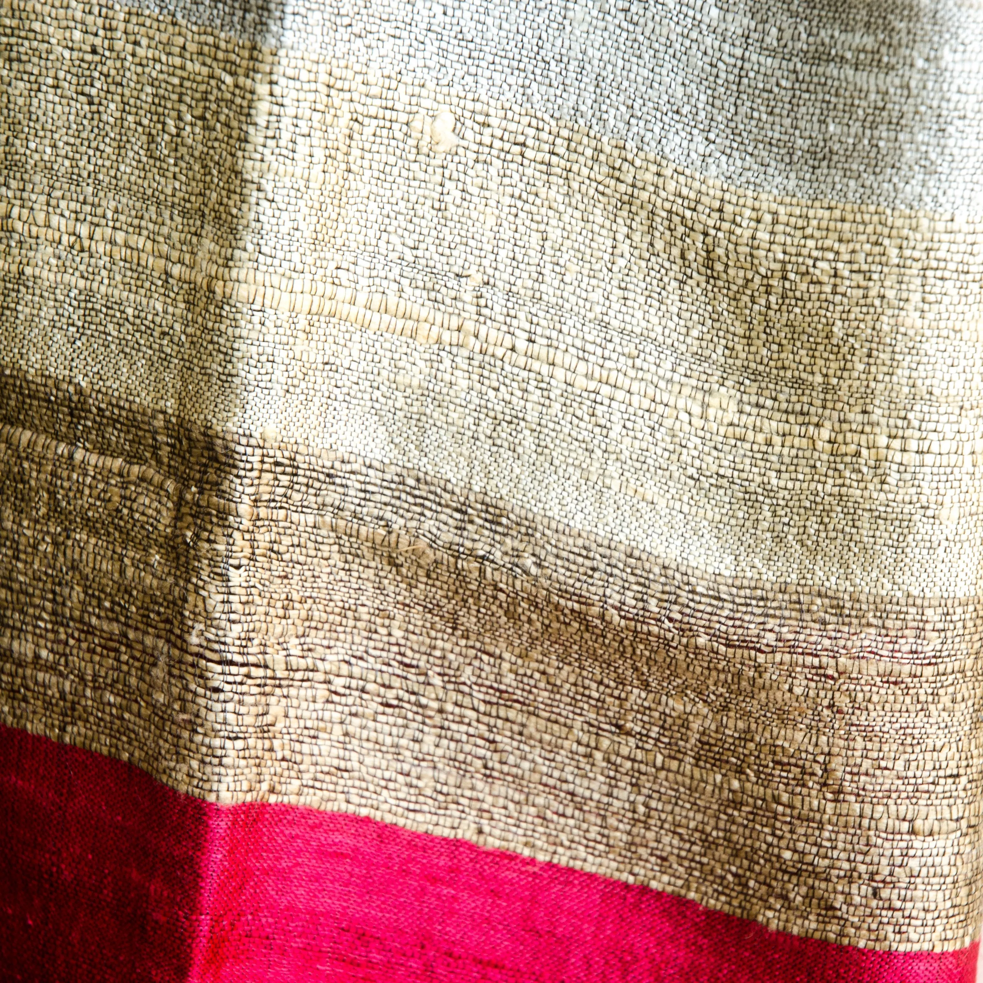 Bihari Raw Silk Scarf - Red & Golds