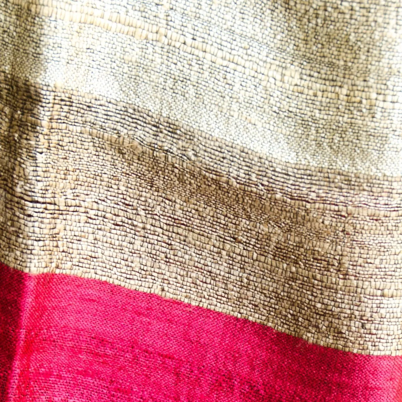 Bihari Raw Silk Scarf - Red & Golds