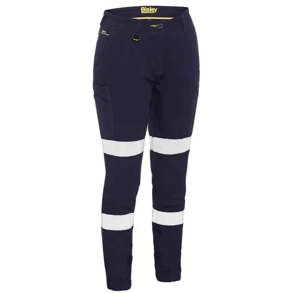 Bisley Womens Mid-Rise Straight Leg Taped Cotton Cargo Cuffed Pants (BPL6028T)