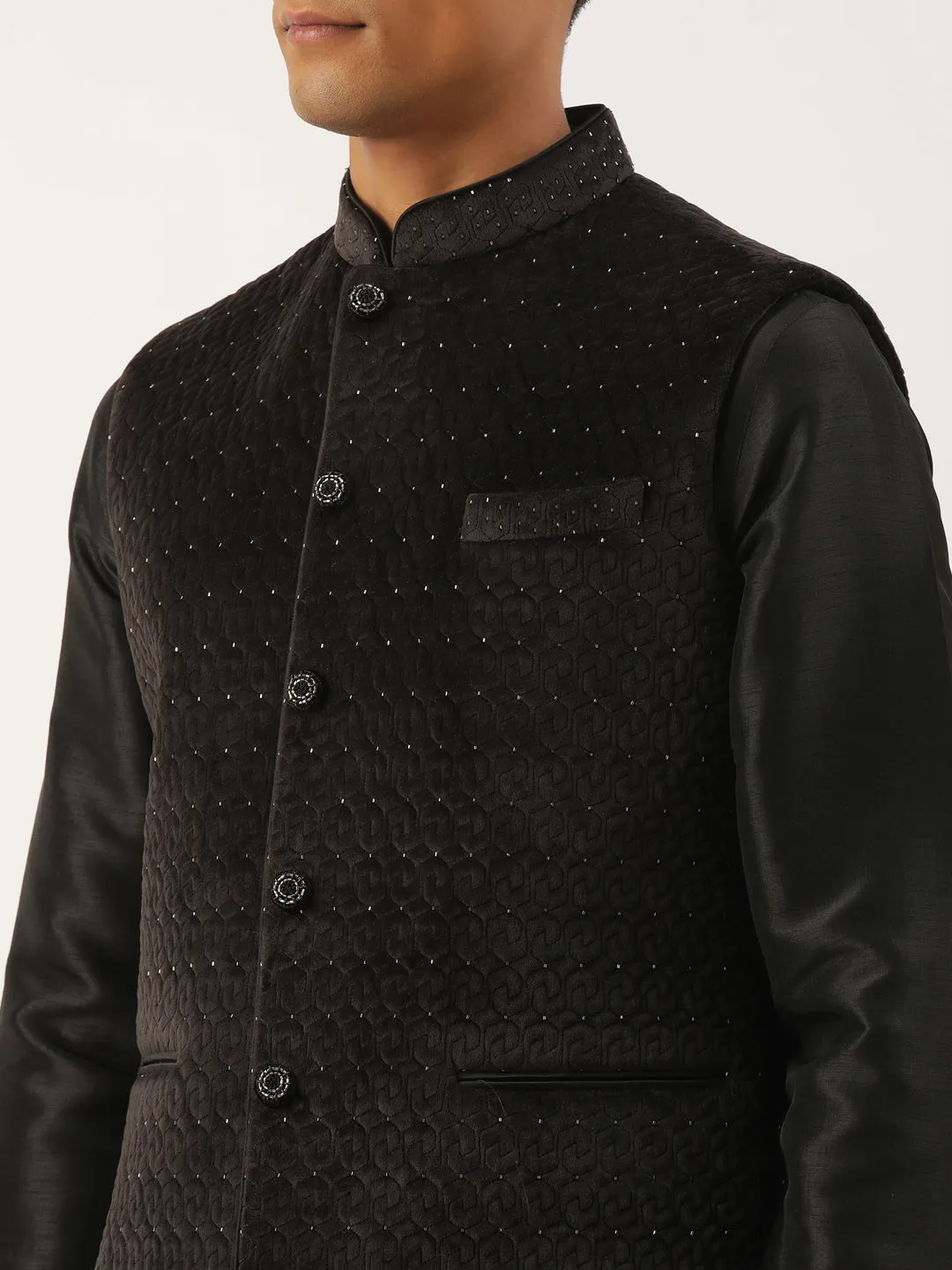 Black Velvet Quilted Jacket