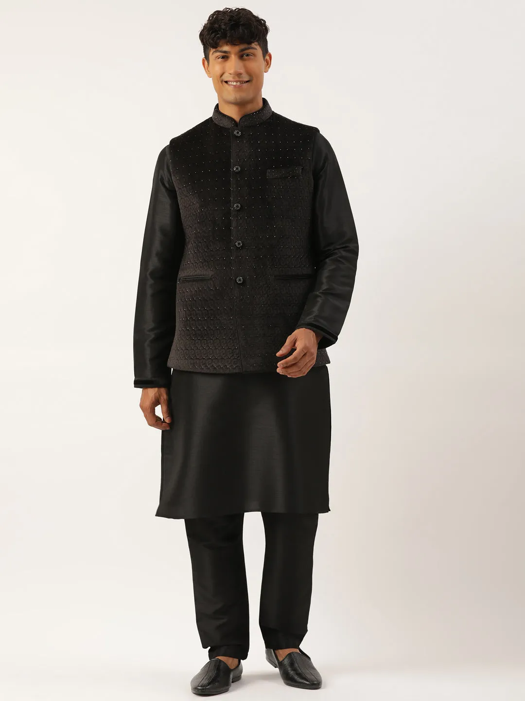 Black Velvet Quilted Jacket
