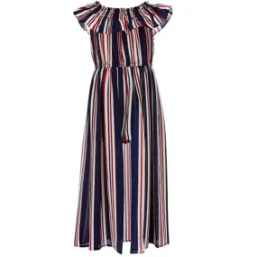BONNIE JEAN GIRL'S WALKTHROUGH ROMPER RED WHITE BLUE
