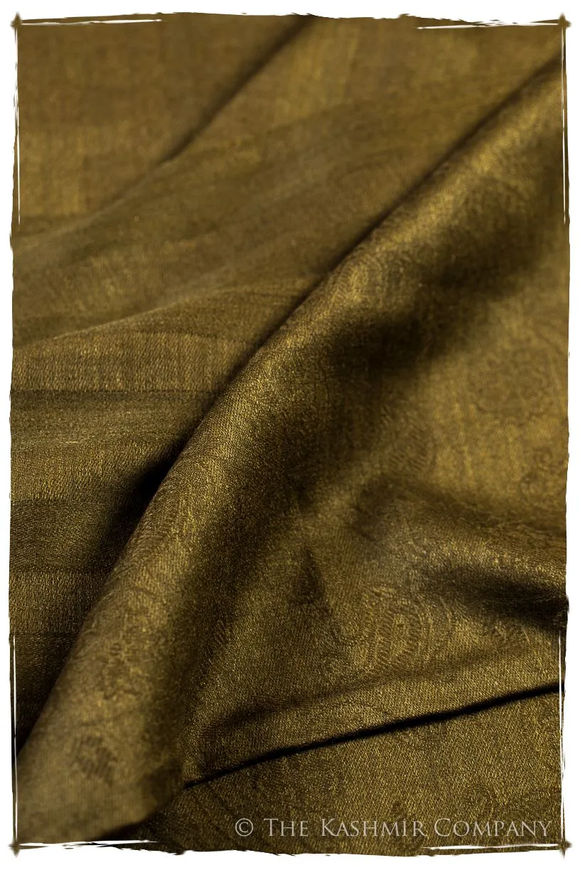 Bronze Mist Paisley Kashmir Wool Scarf