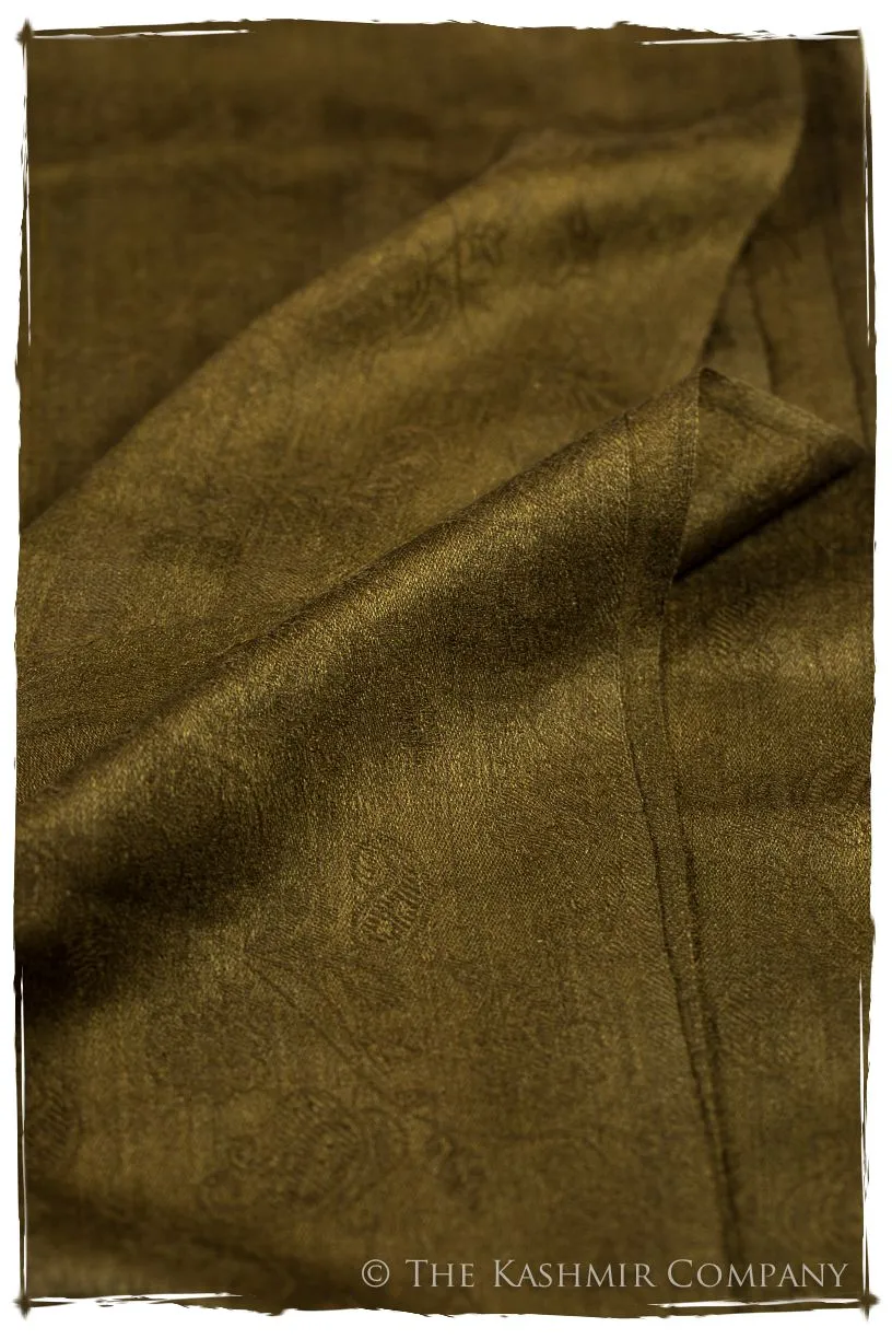 Bronze Mist Paisley Kashmir Wool Scarf