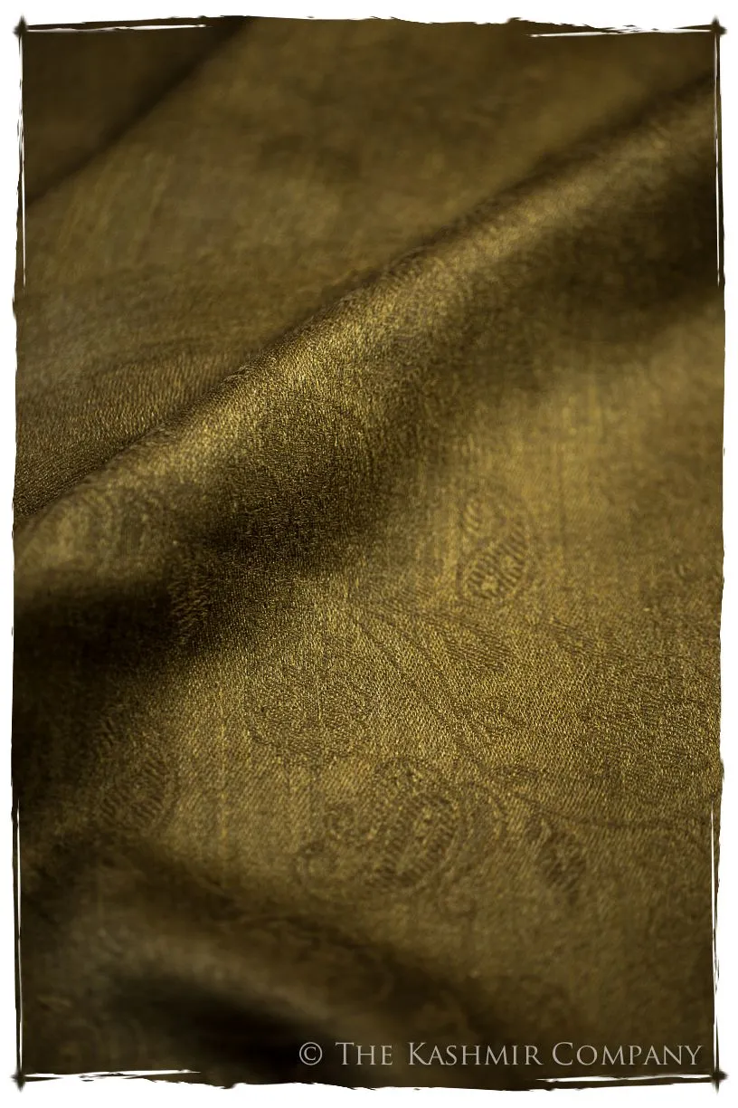 Bronze Mist Paisley Kashmir Wool Scarf