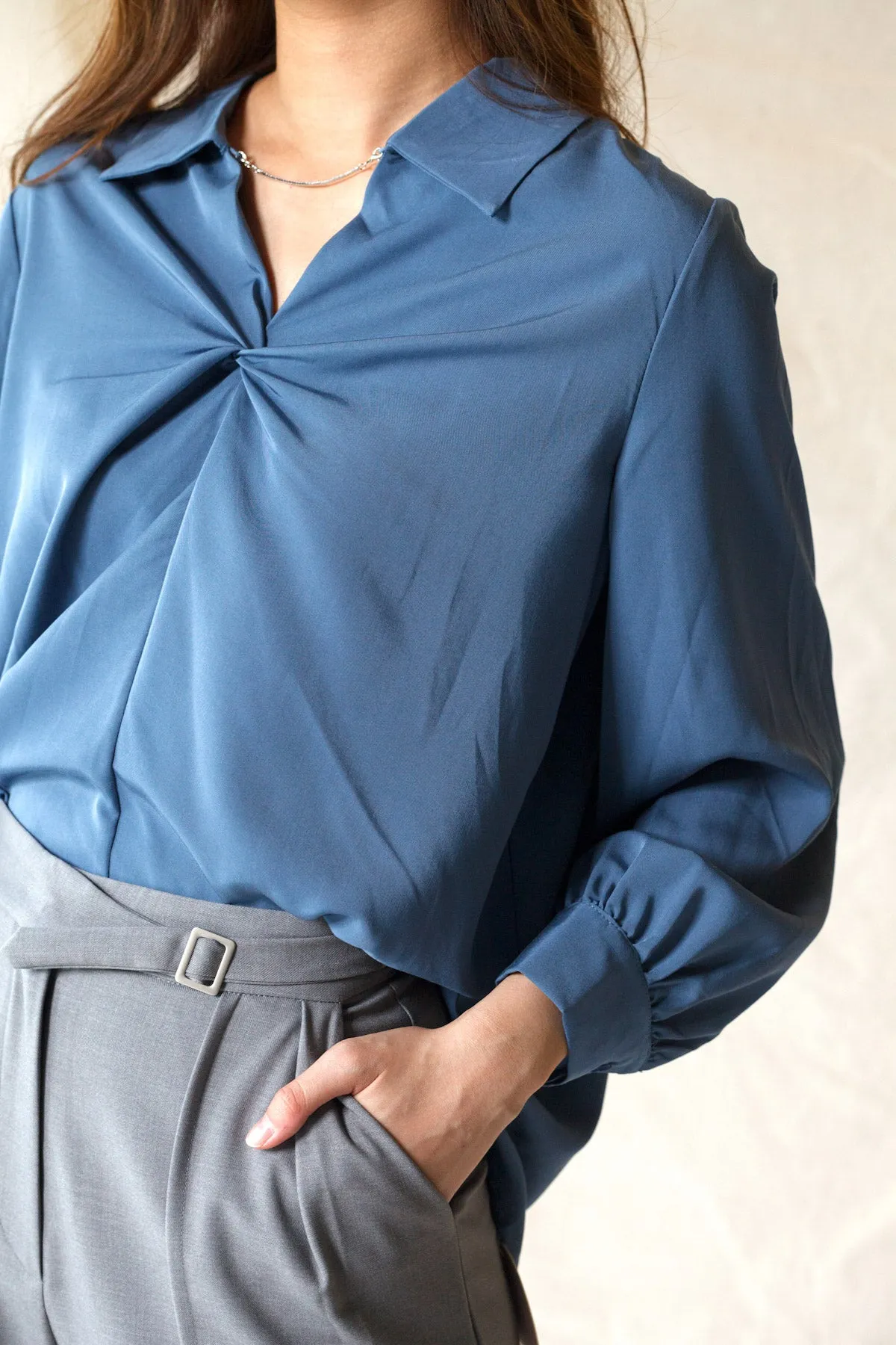 Buckled Design Wide Leg Trousers