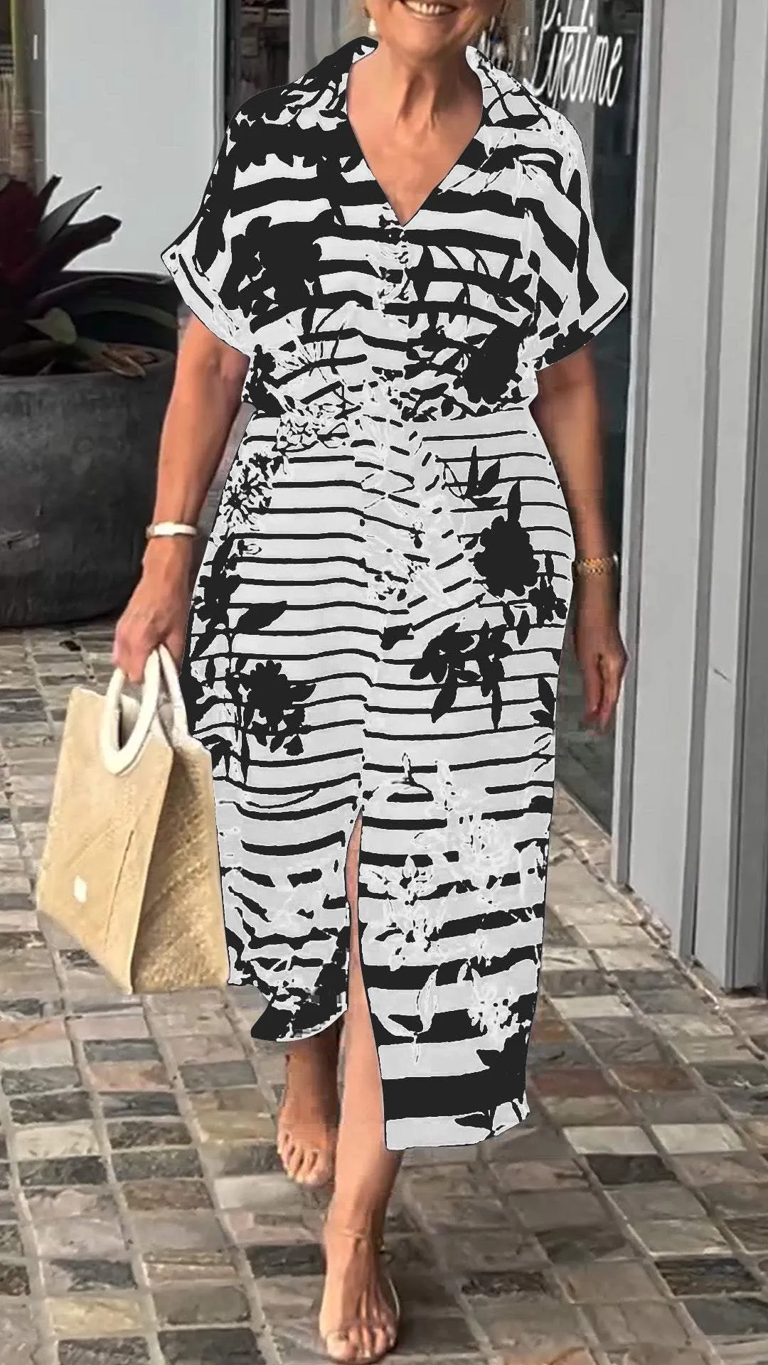 Casual New Printed Shirt Dress