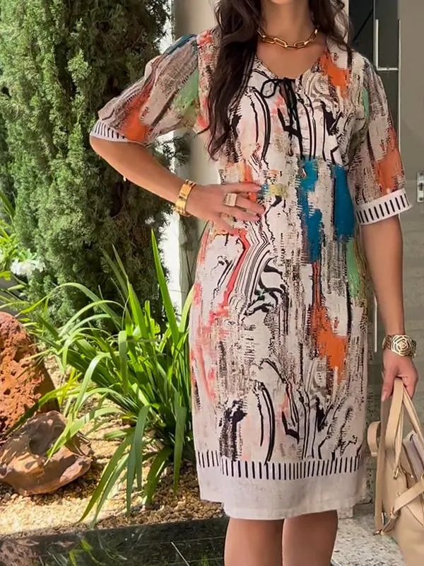 Casual Oil Painting Women's Dress