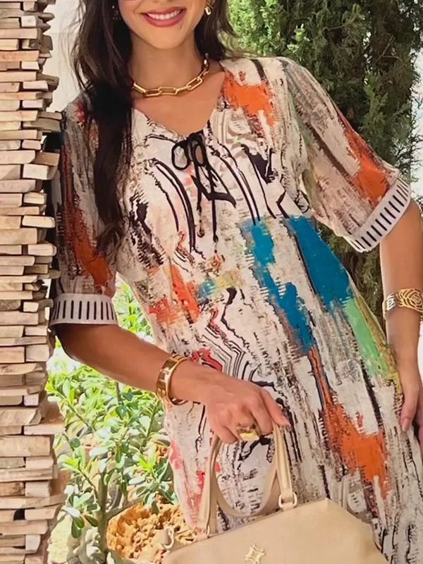 Casual Oil Painting Women's Dress