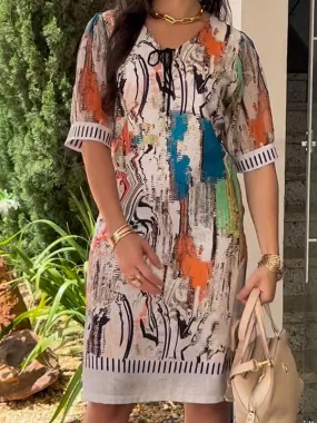 Casual Oil Painting Women's Dress