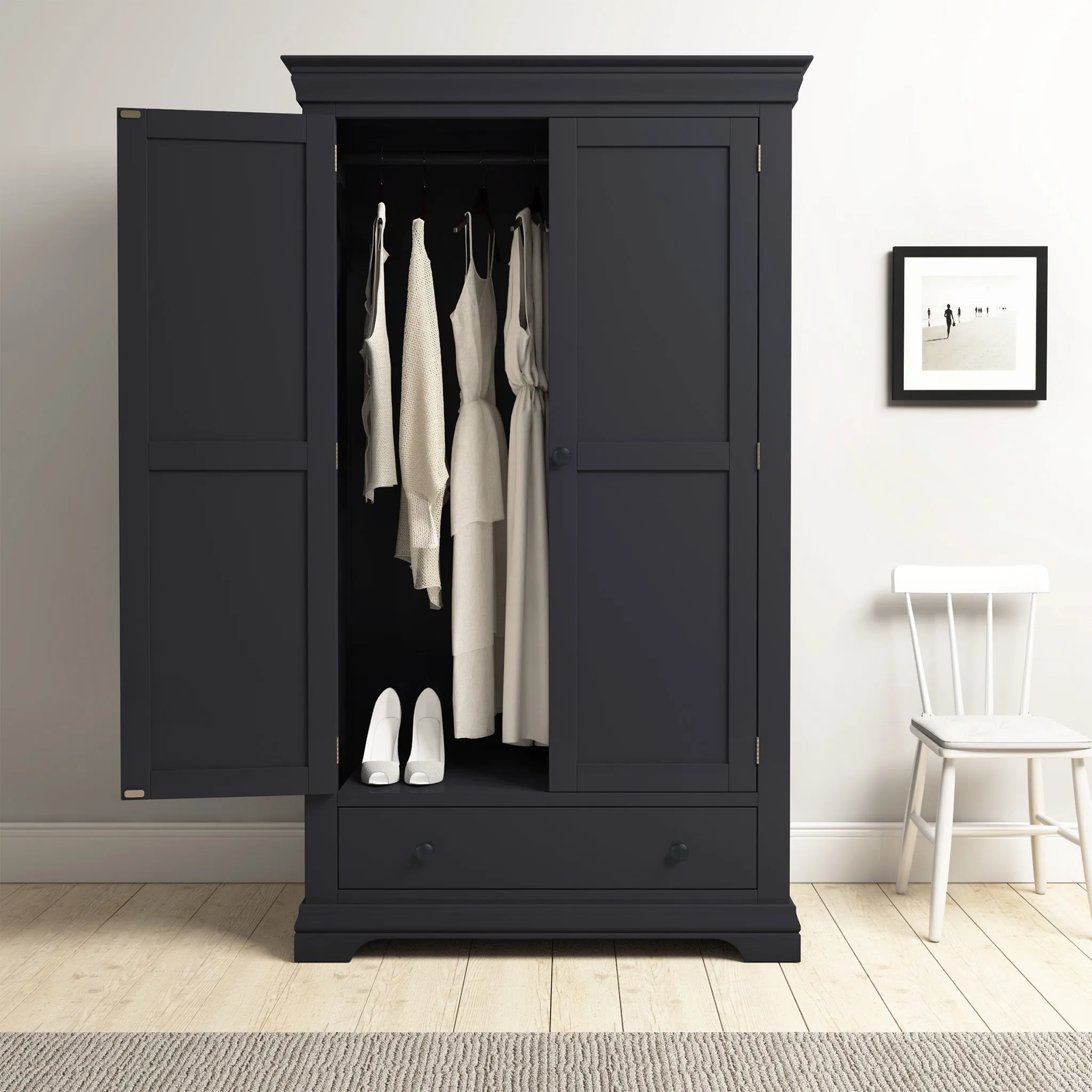 Chalbury Double Wardrobe in Dusky Black