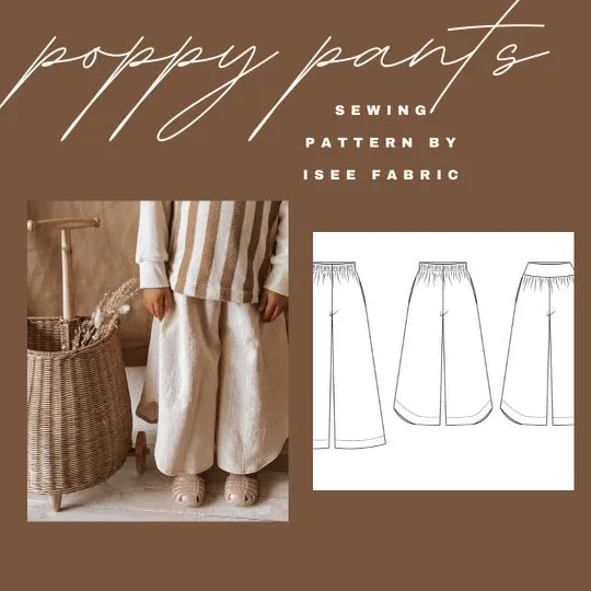 Children and Youth Poppy Wide Leg Pants Sewing Pattern