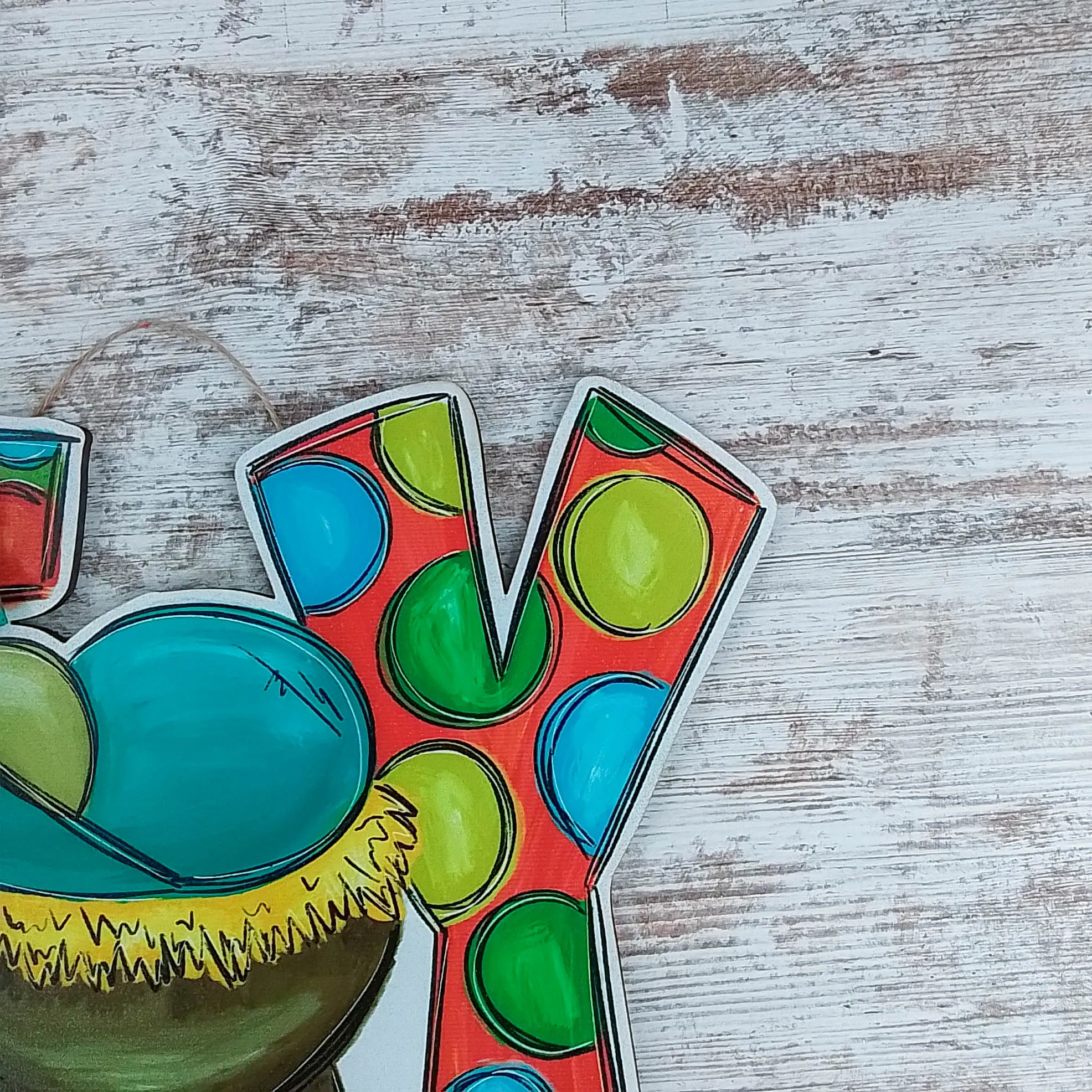 Christmas Door Hanger, JOY Manger Scene Decor, Festive Polka Dot Design