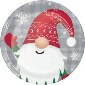 Christmas Holiday Gnomes Paper Plates 7" | 1ct