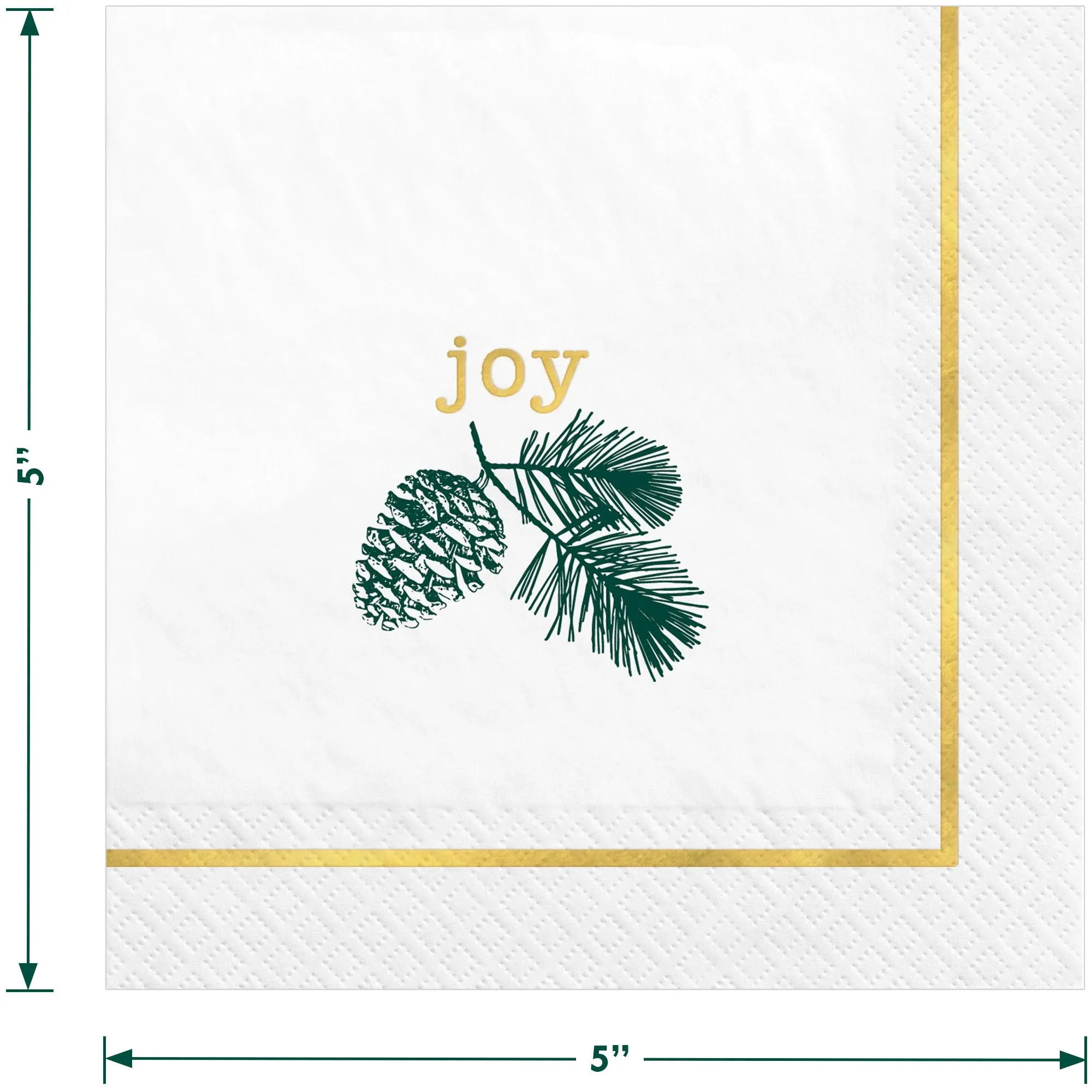Christmas Party Modern Merry Paper Dessert Plates and Joy Beverage Napkins (Serves 16)