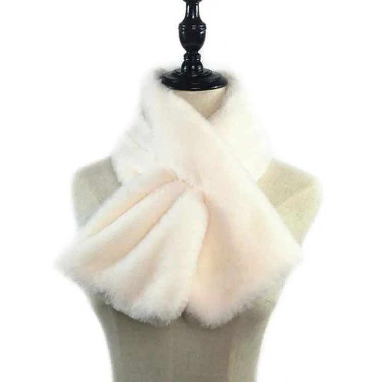 Cozy Women's Luxurious Faux Rabbit Fur Scarf - Plush Winter Warmer Neckerchief