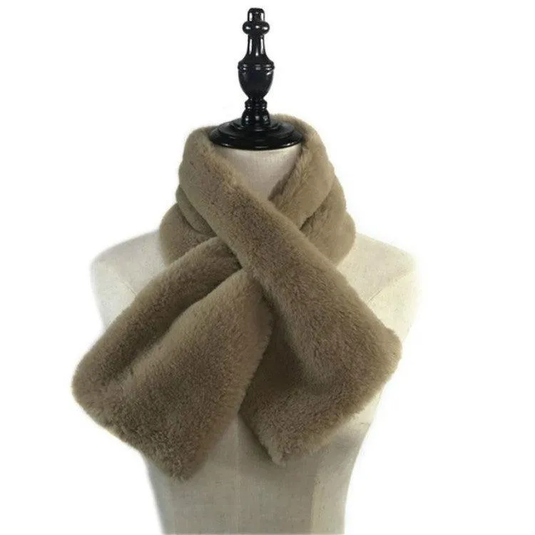 Cozy Women's Luxurious Faux Rabbit Fur Scarf - Plush Winter Warmer Neckerchief
